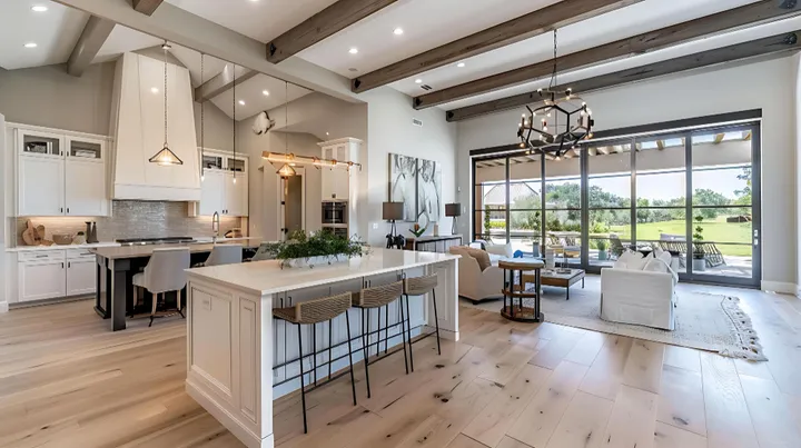 Luxurious open-concept custom home interior