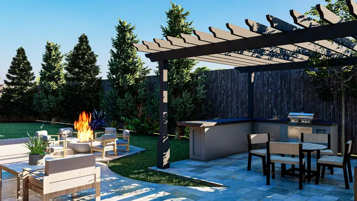 Premium wooden deck with outdoor seating