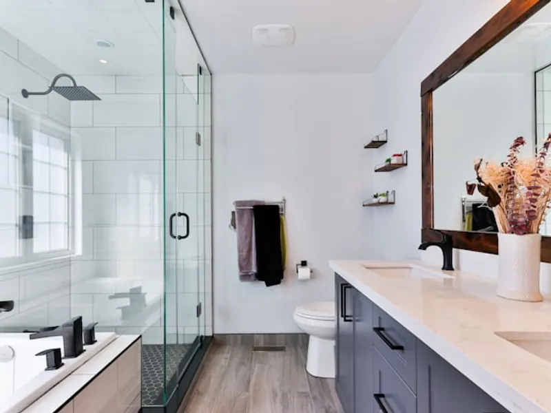 Luxury bathroom remodel with modern fixtures