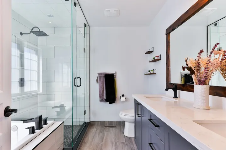 Luxury bathroom remodel with modern fixtures